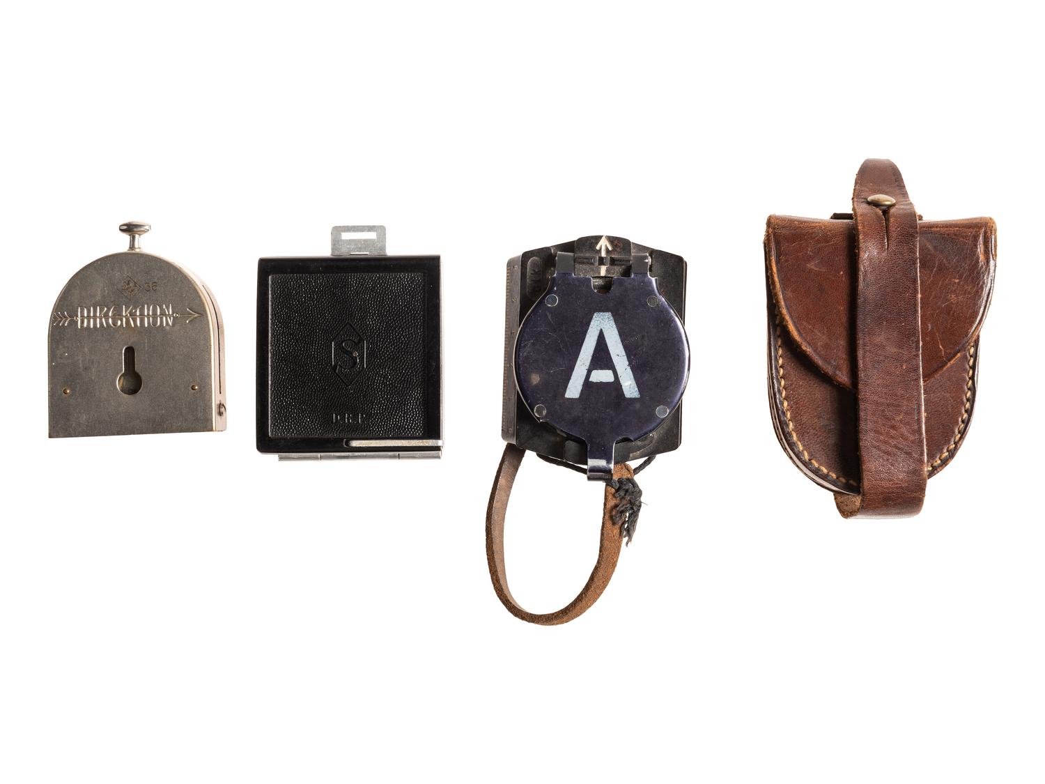 [WORLD WAR II]. Compasses, one British and three German.
