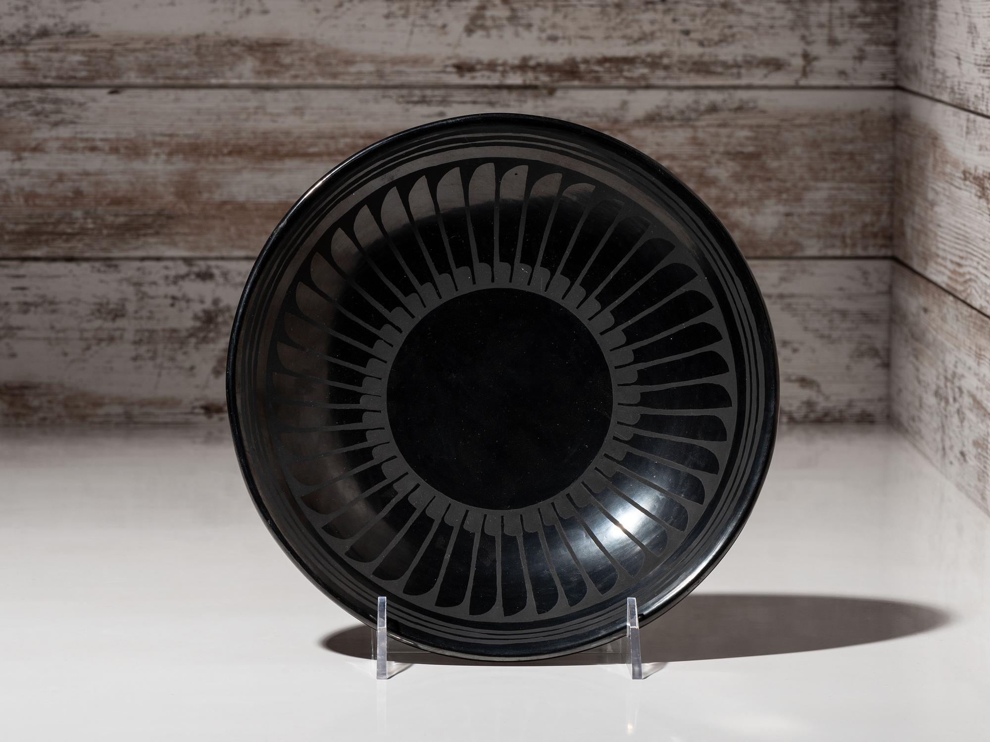Blackware Pottery Bowl with Gunmetal Finish, 1943-1956