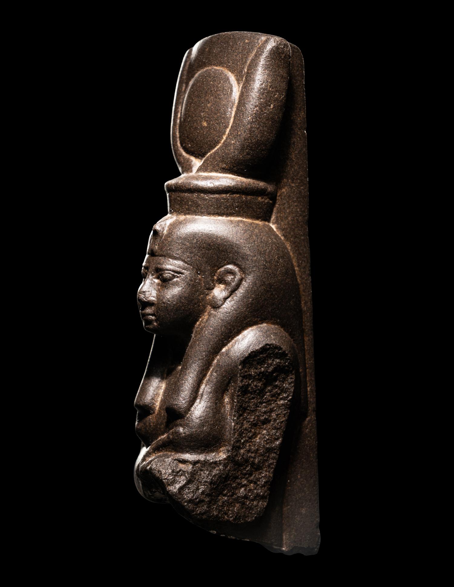 An Egyptian Greywacke Bust of Isis-Hathor