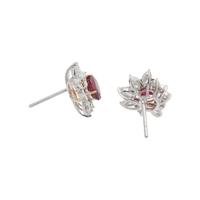 UNHEATED BURMESE RUBY AND DIAMOND EARRINGS