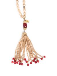 Chanel Double Strand Faux Pearl Necklace with Tassels, 1983