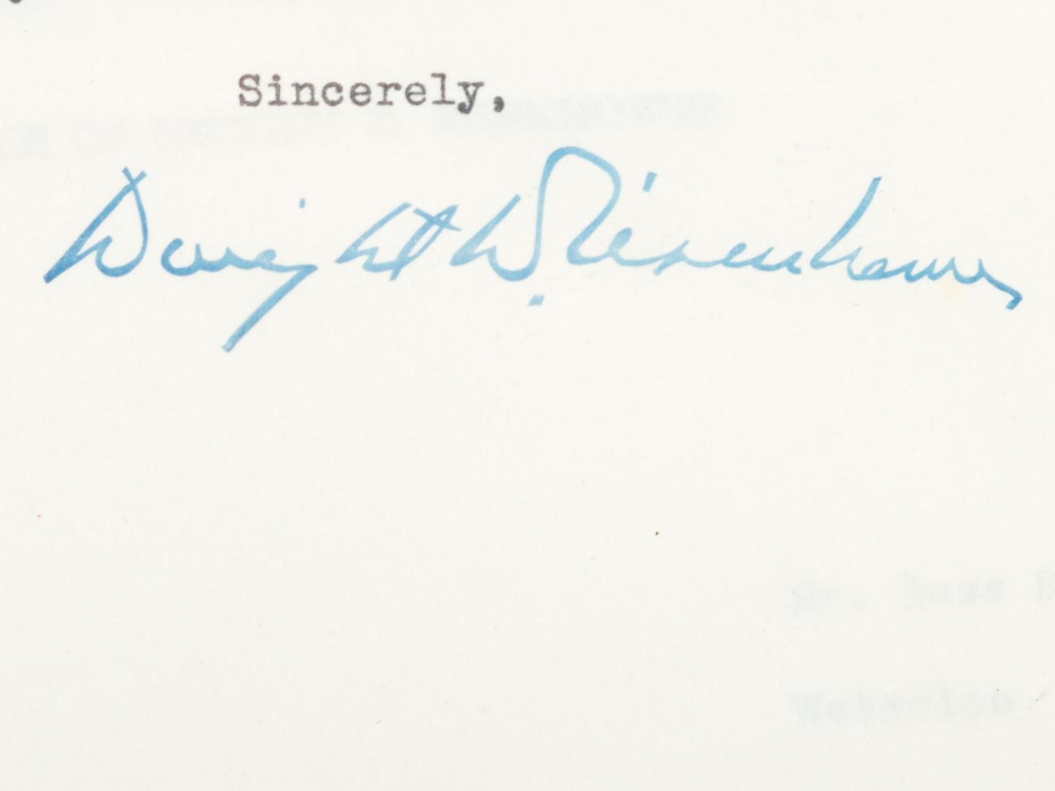 EISENHOWER, Dwight D. (1890-1969). Typed letter with facsimile signature. Commodore Hotel, New York, 30 September 1952.
