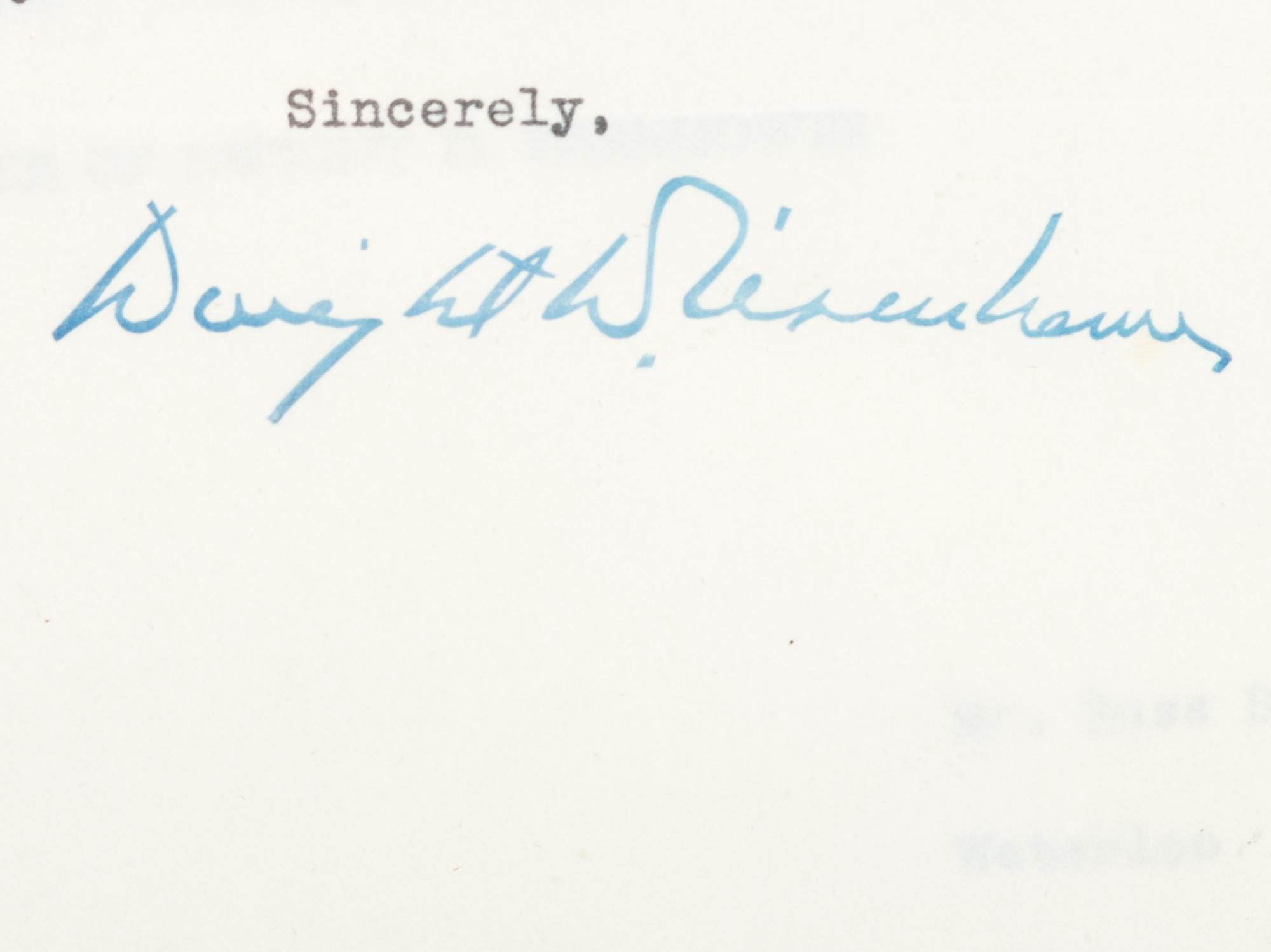 EISENHOWER, Dwight D. (1890-1969). Typed letter with facsimile signature. Commodore Hotel, New York, 30 September 1952.