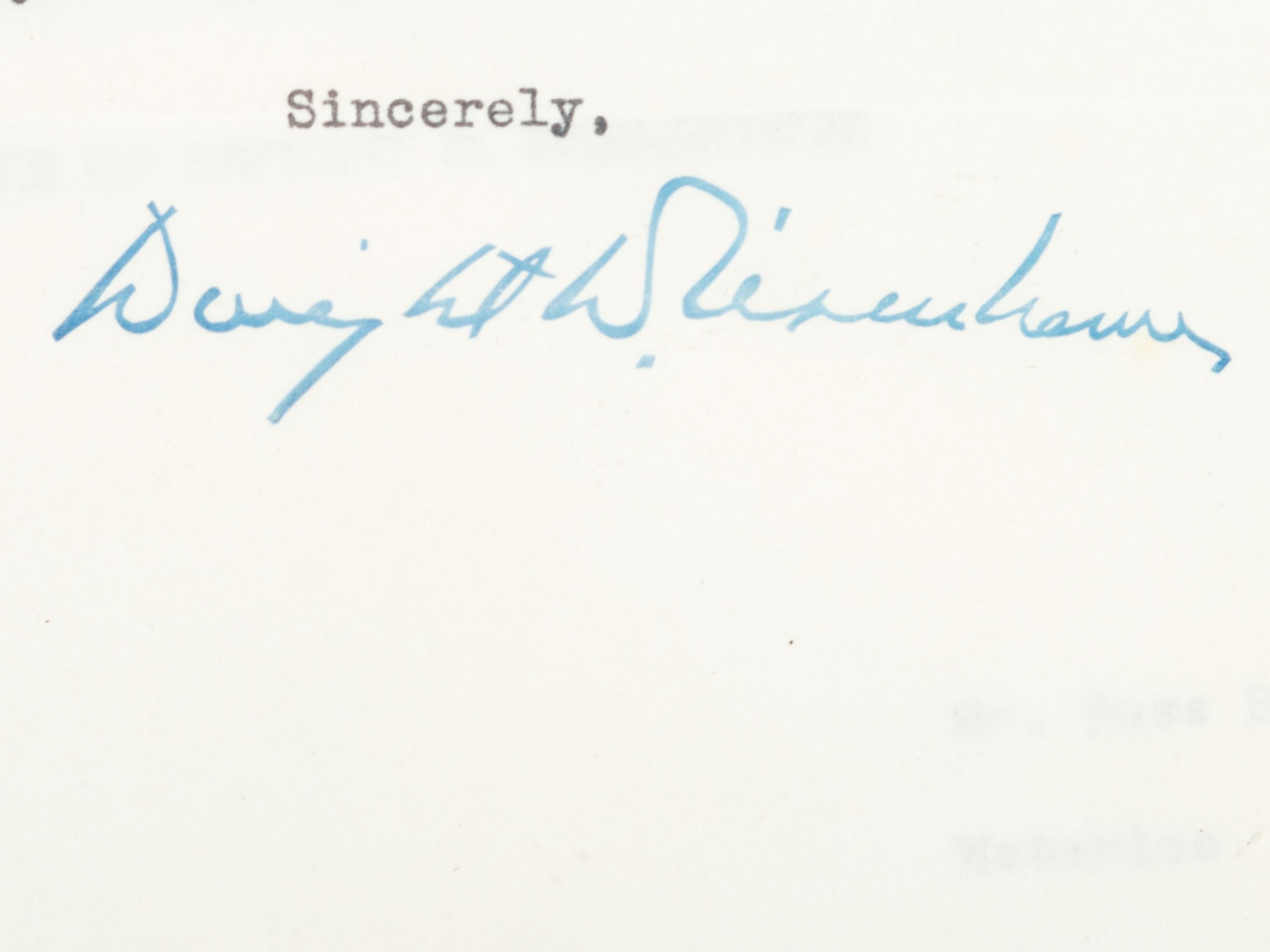 EISENHOWER, Dwight D. (1890-1969). Typed letter with facsimile signature. Commodore Hotel, New York, 30 September 1952.