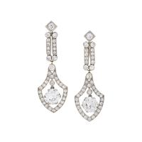 EDWARDIAN, DIAMOND PENDANT EARRINGS