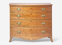 A Federal Inlaid Mahogany Bow Front Chest of Drawers