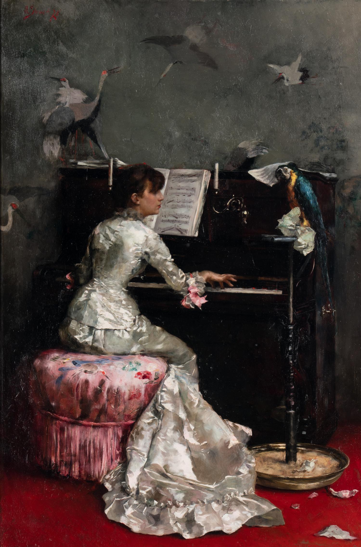 Young Woman at Piano , 1878