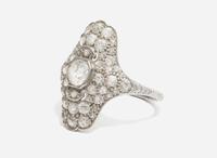A Ladies Art Deco Platinum and Diamond Ring