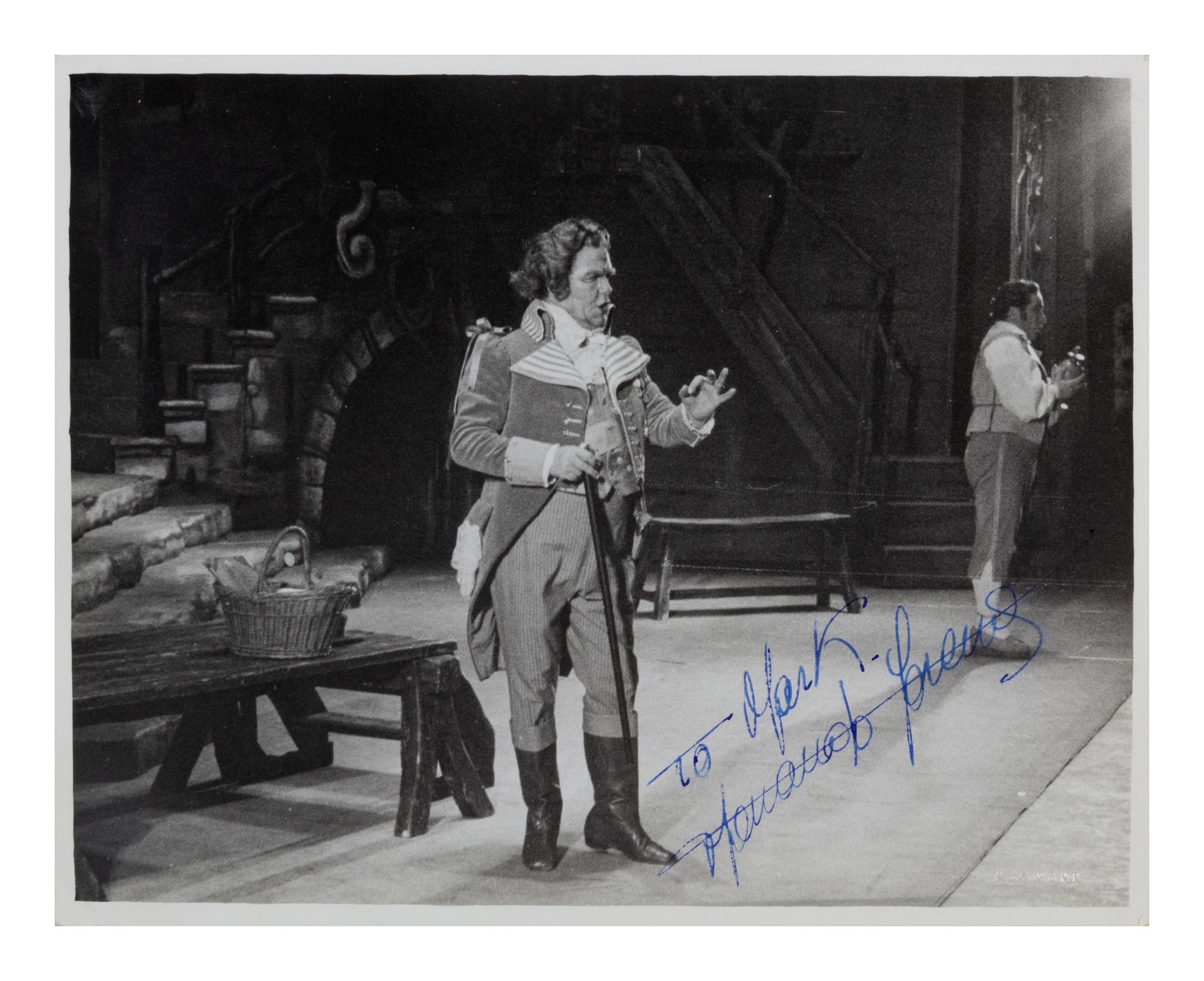 [20TH-CENTURY OPERA SINGERS]. A group of 6 photographs or photographic prints of opera singers from the 1950s-1960s, most signed and inscribed, comprising images of: