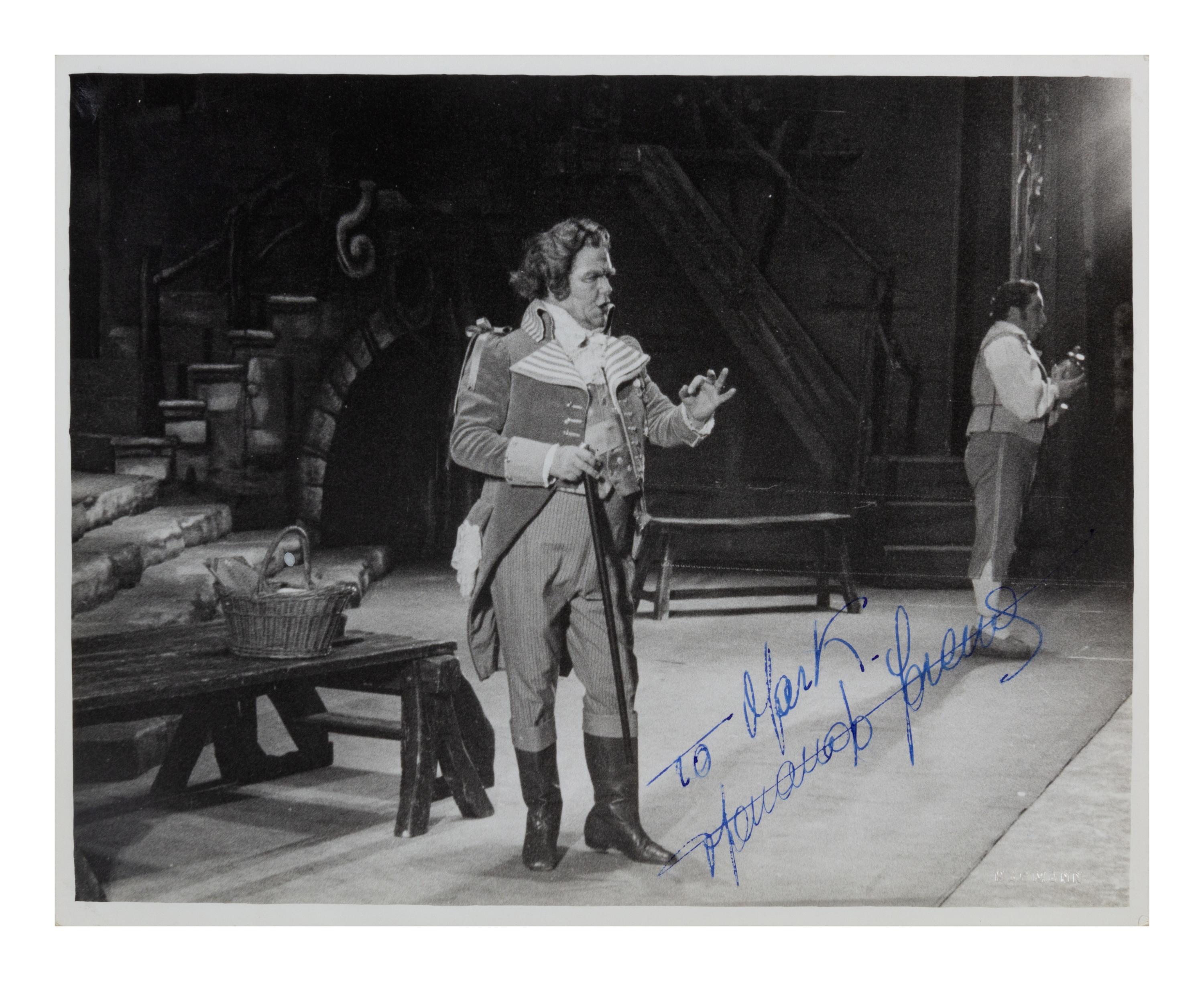 [20TH-CENTURY OPERA SINGERS]. A group of 6 photographs or photographic prints of opera singers from the 1950s-1960s, most signed and inscribed, comprising images of: