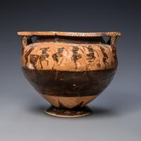 A Middle Corinthian Black-Figured Column Krater