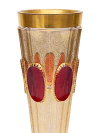 A Bohemian Parcel-Gilt Cut Glass Vase