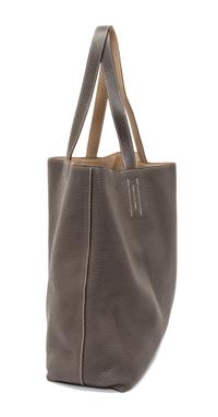 An Hermes Etoupe/Ebene 45cm Taurillon Clemence Double Sens Tote, 17.5" x 15.5" x 5".