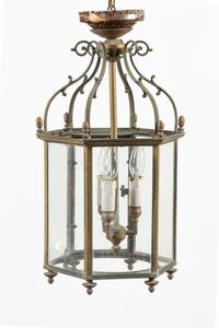 A Louis XV Style Brass Hall Lantern