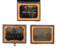 [EARLY PHOTOGRAPHY]. 6 outdoor ambrotypes and tintypes featuring houses and other buildings.