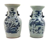 Two Chinese Blue and White Porcelain Vases