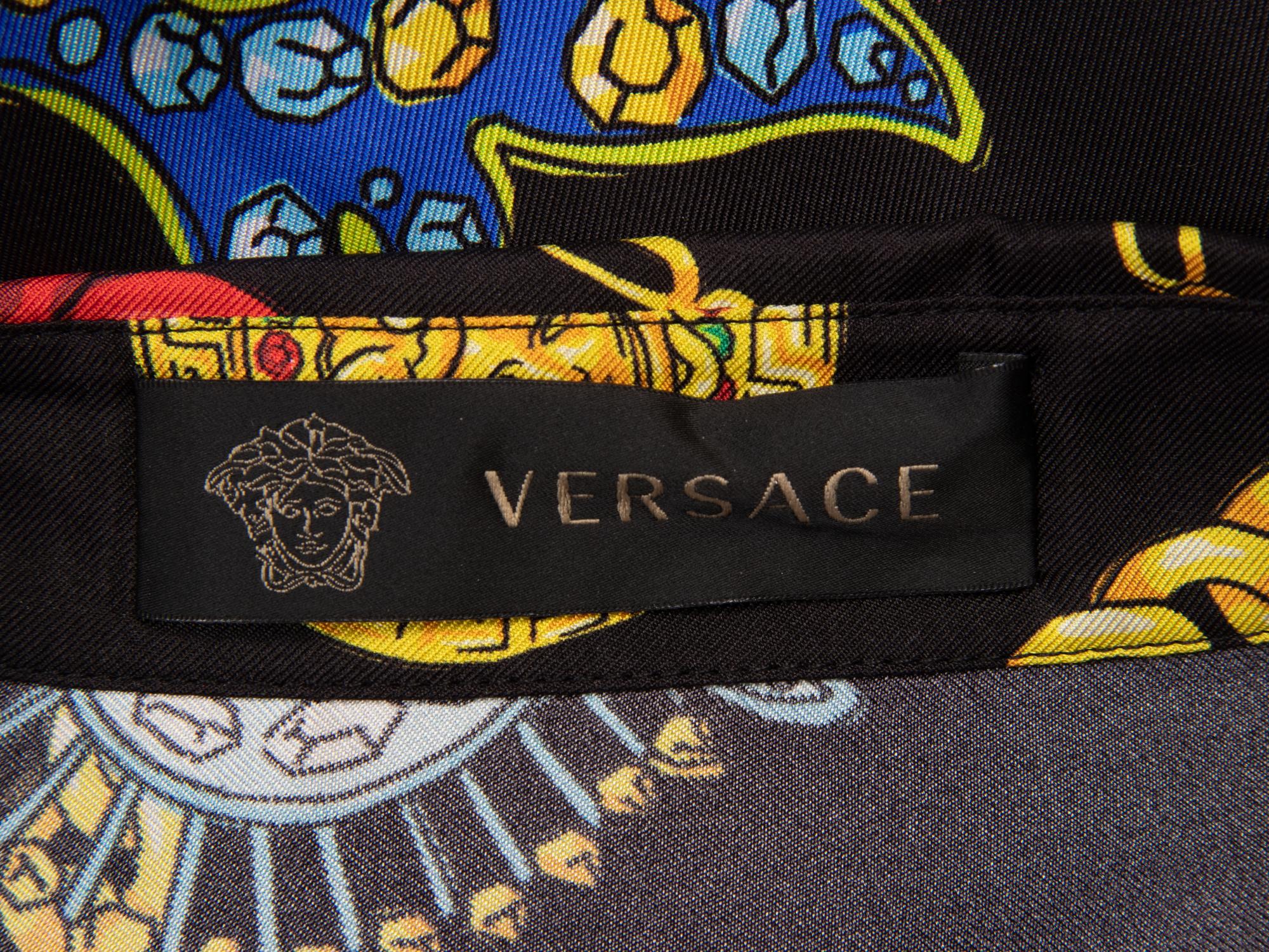 VERSACE, PRINTED SILK WRAP DRESS