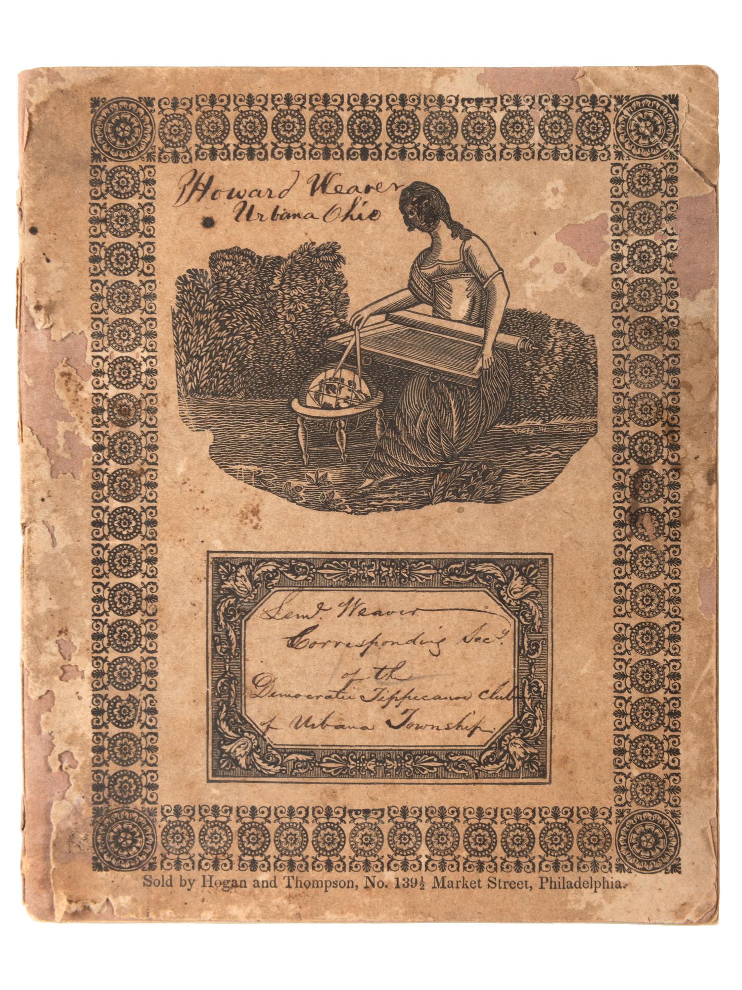 [HARRISON, William Henry]. Lithograph, sheet music, and other ephemera related to William Henry Harrison and the Whig party, comprising: