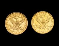 Two Liberty Head $5 Gold Coins