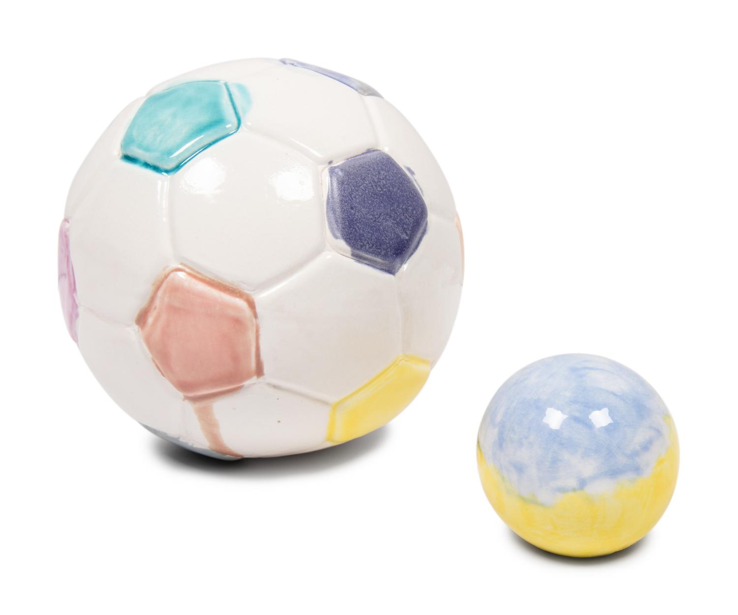 Untitled (Sad Emoji) and Untitled (Soccer Ball) ( A Pair of Works)