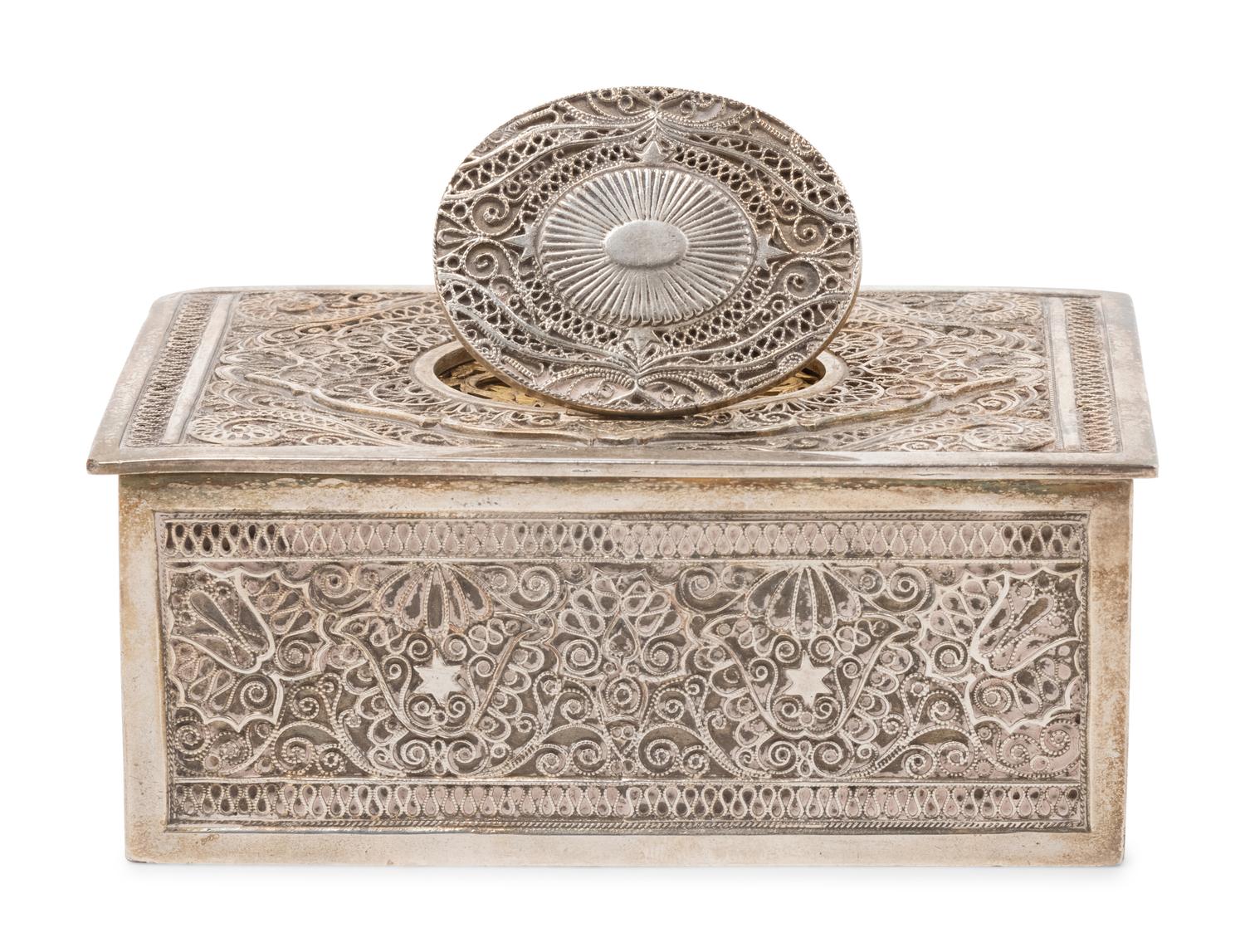 A German Silver Singing Bird Automaton Box