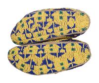 Sioux Child's Fully Beaded Hide Moccasins