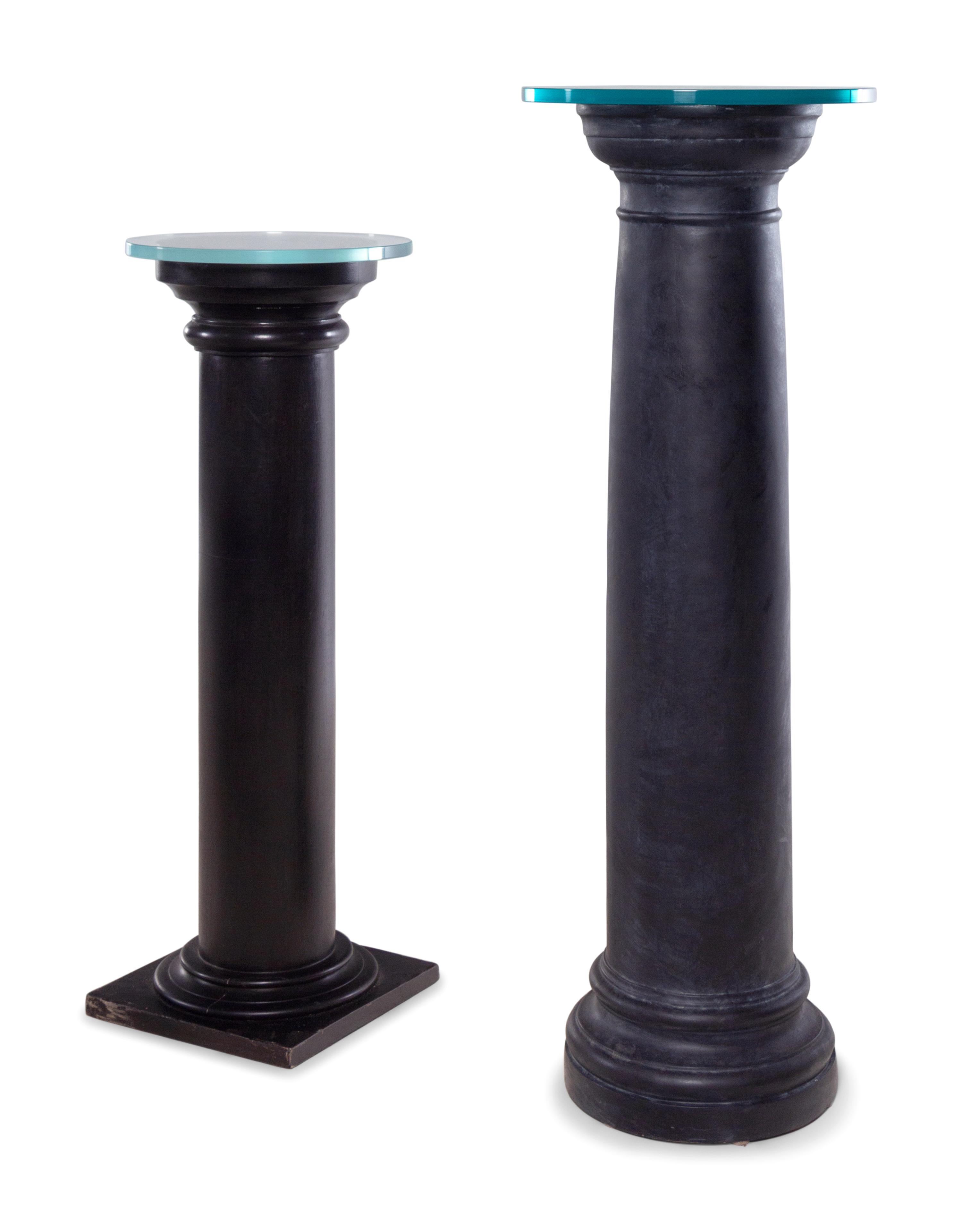 Two Ebonized Pedestals