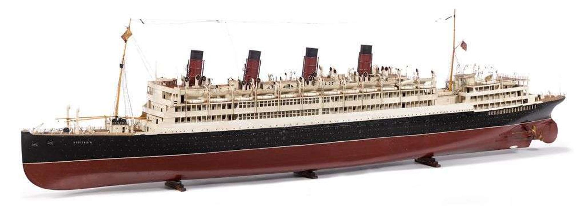 Model of the luxury liner R.M.S Aquitania 20th century