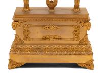 A Large Restauration Gilt Bronze Mantel Clock