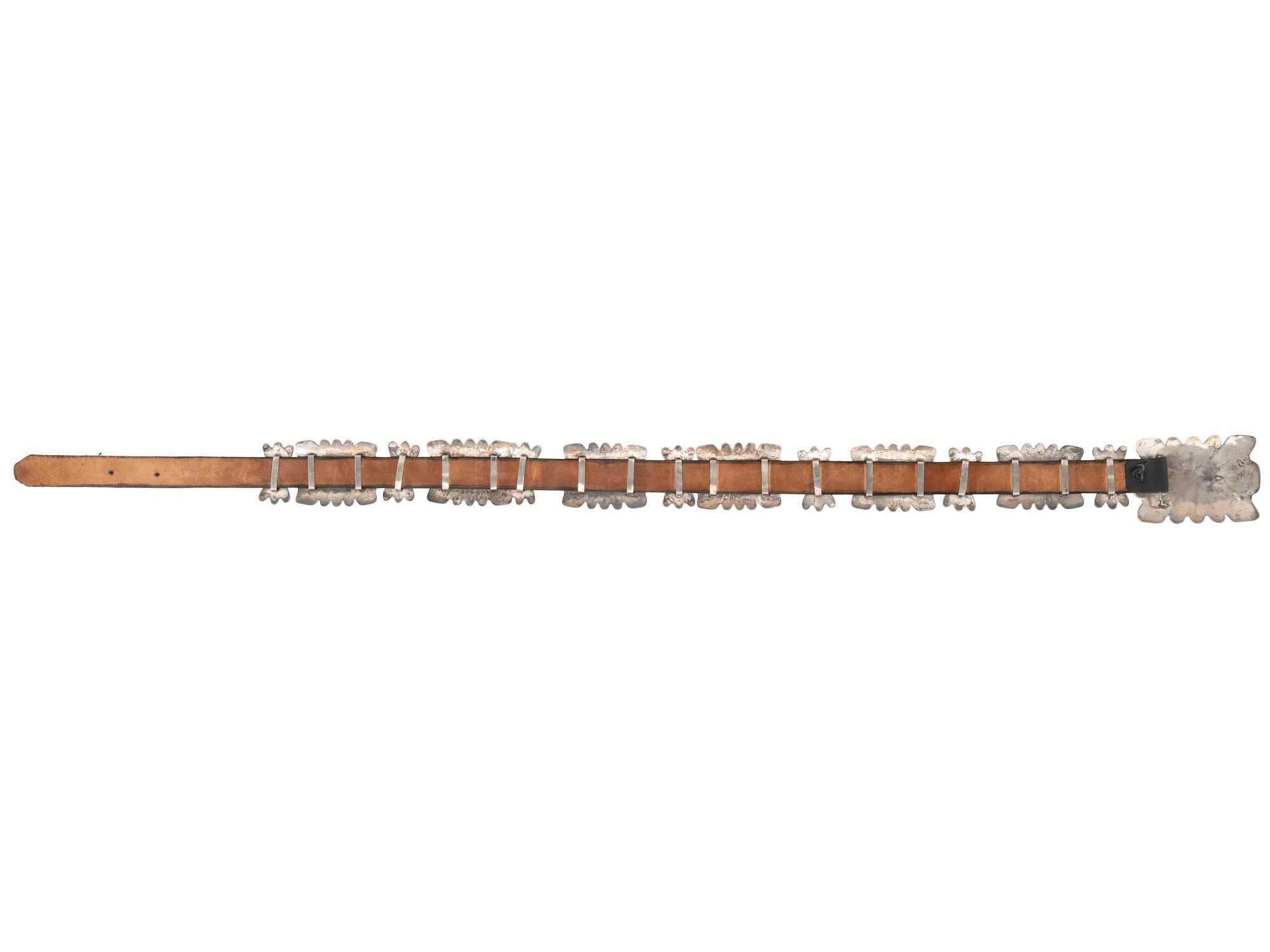 Large Sterling Silver and Turquoise Concha Belt