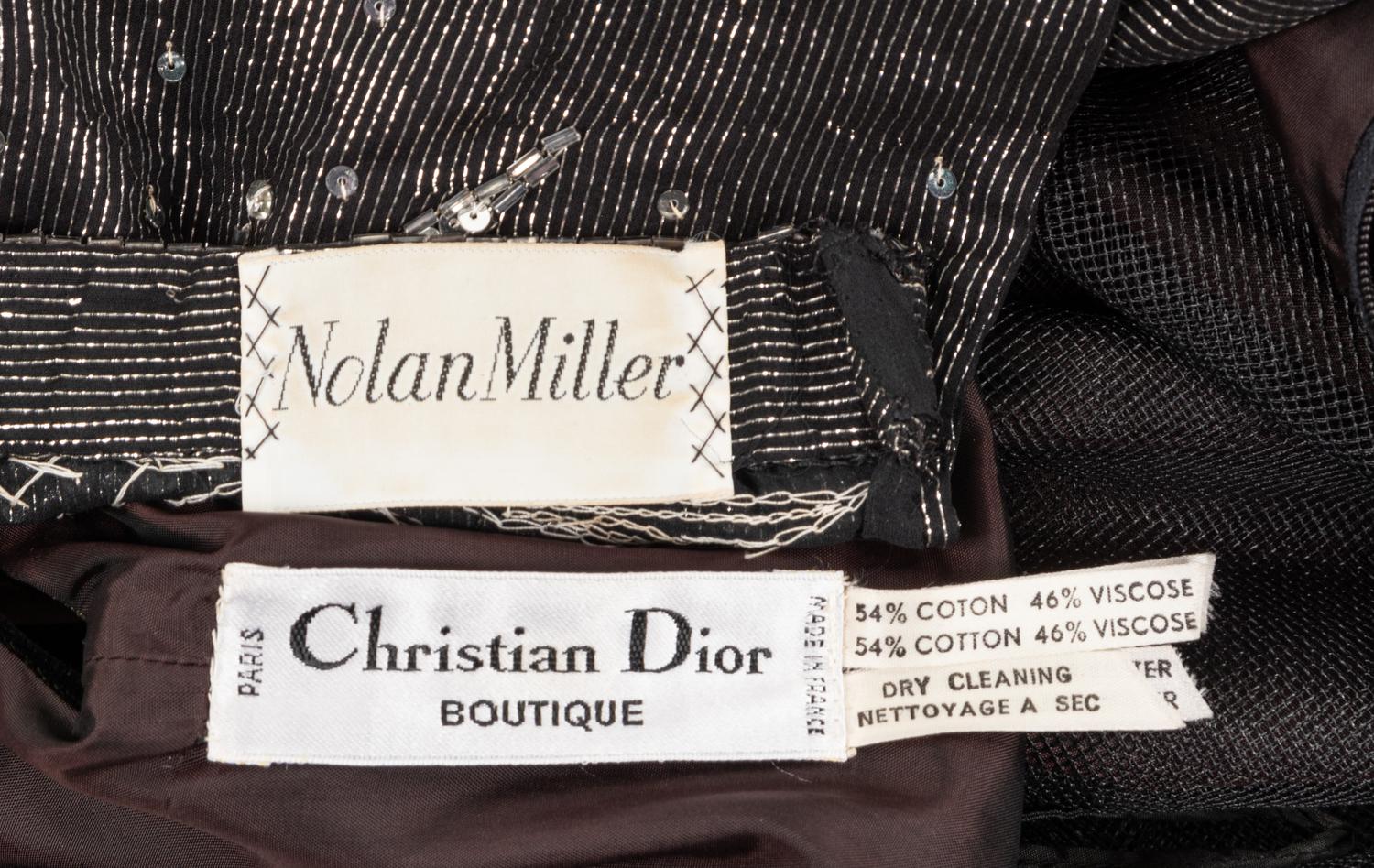 Two Evening Dresses; One Nolan Miller, One Christian Dior, 1980-90s