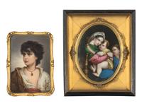 Two Continental Porcelain Plaques After Raphael and Gustav Karl Ludwig Richter