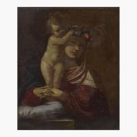 Attributed to Guercino (Italian, 1591–1666) Saint Rose of Lima with Christ Child