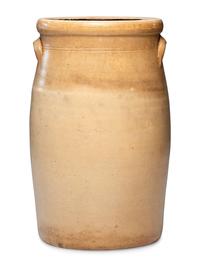 An O. O. Wright, Daniel Upson, and Edgar Chapman Five-Gallon Cobalt Decorated Stoneware Churn