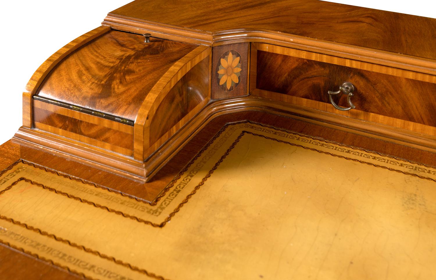 An Edwardian Style Marquetry 'Carlton House' Desk