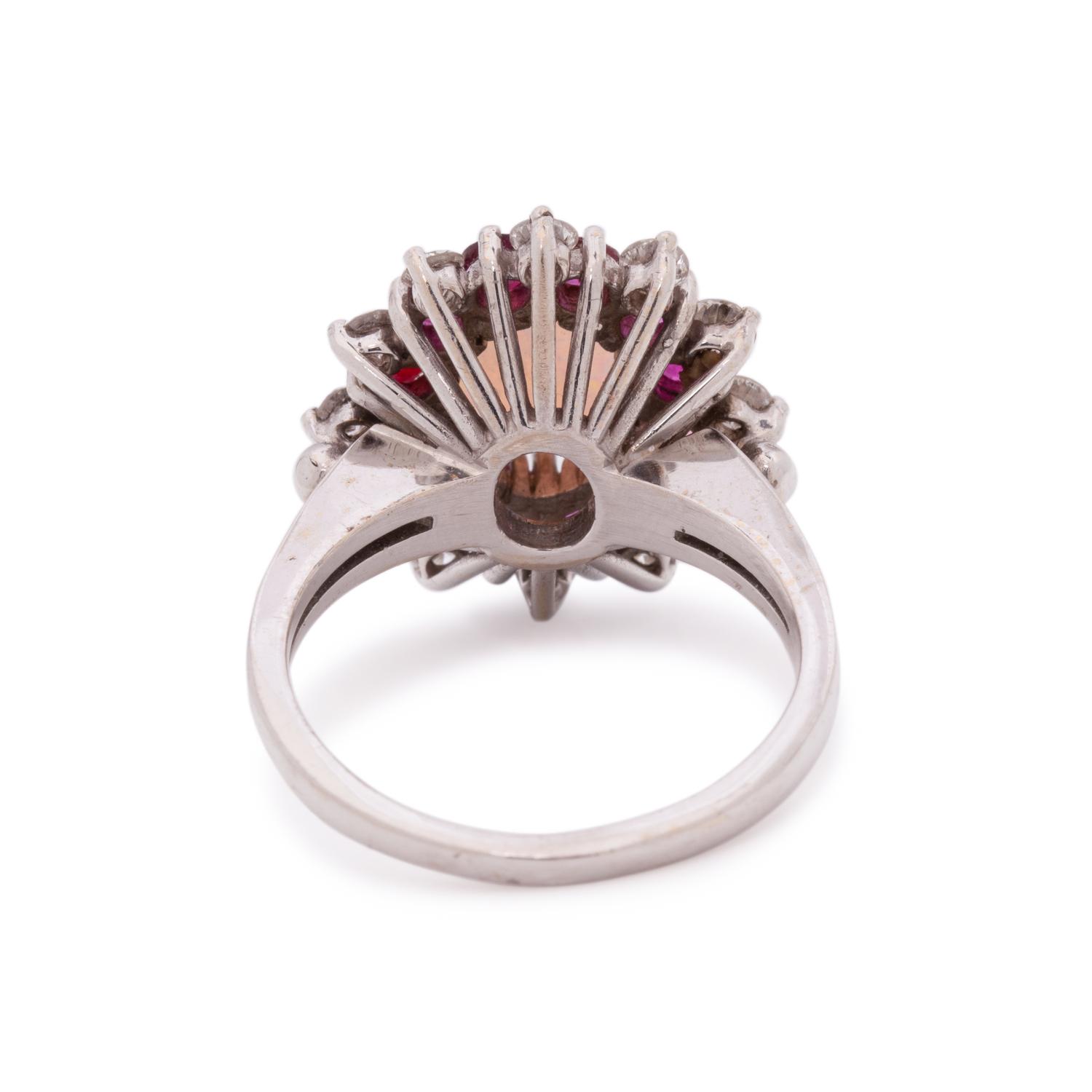 OPAL, RUBY AND DIAMOND RING