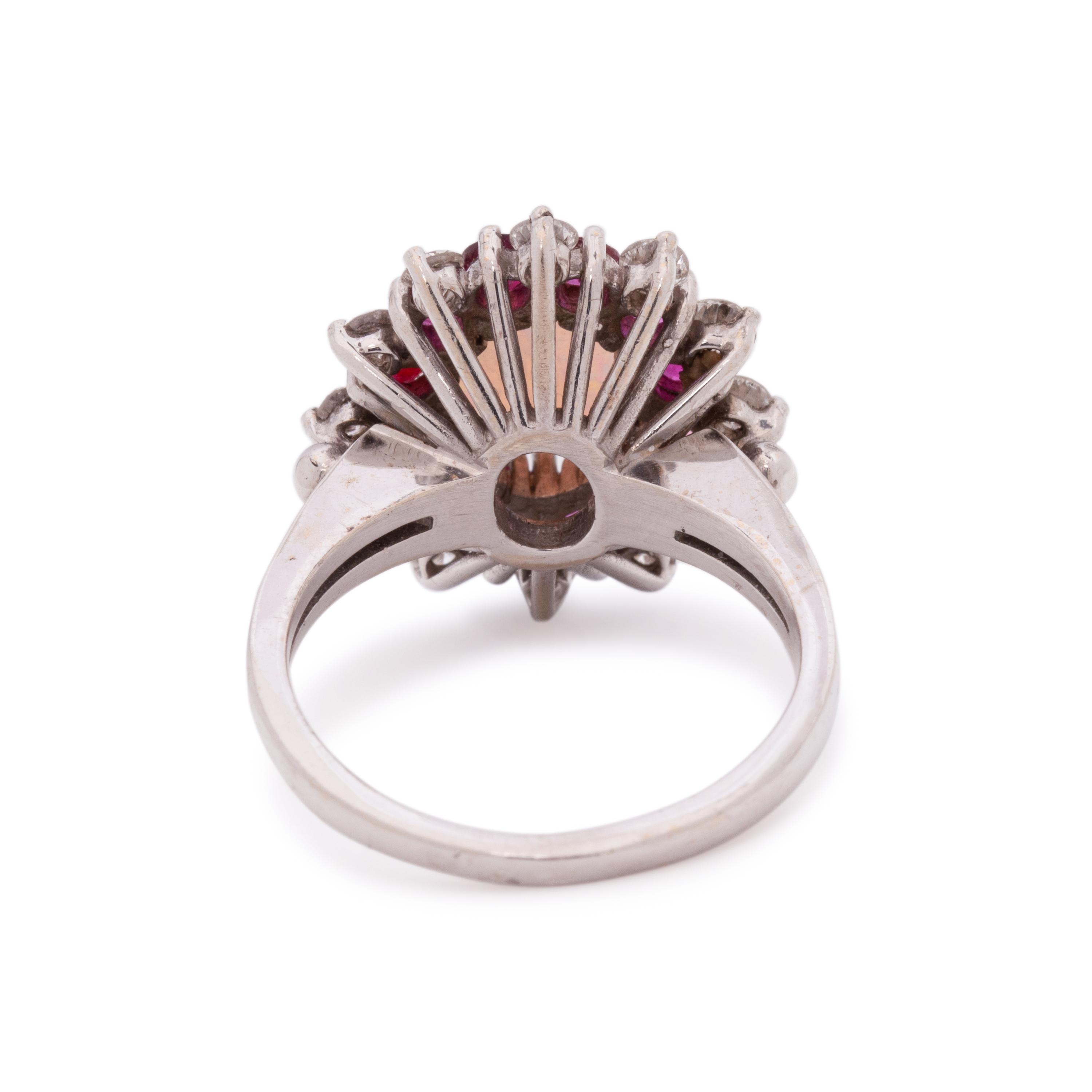 OPAL, RUBY AND DIAMOND RING