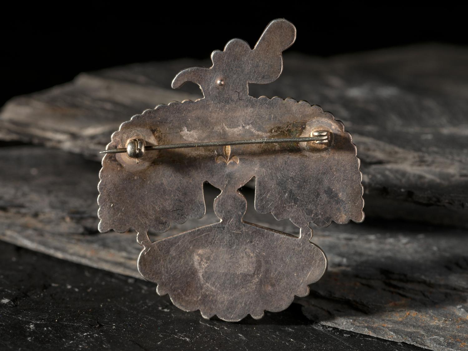 Silver Thunderbird Pin / Brooch, with Channel Inlay