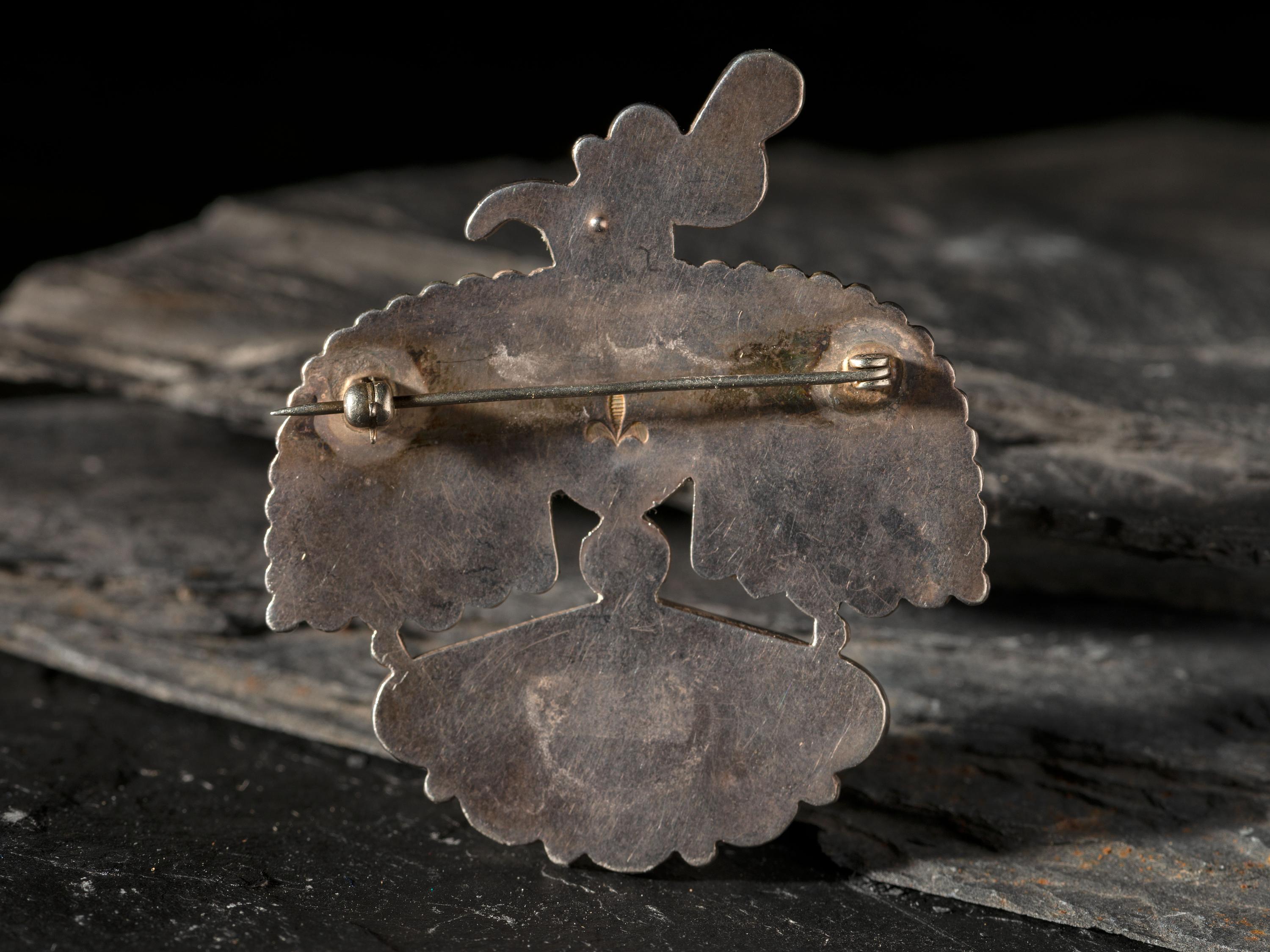 Silver Thunderbird Pin / Brooch, with Channel Inlay