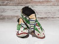 Sioux Fully Beaded Hide Moccasins