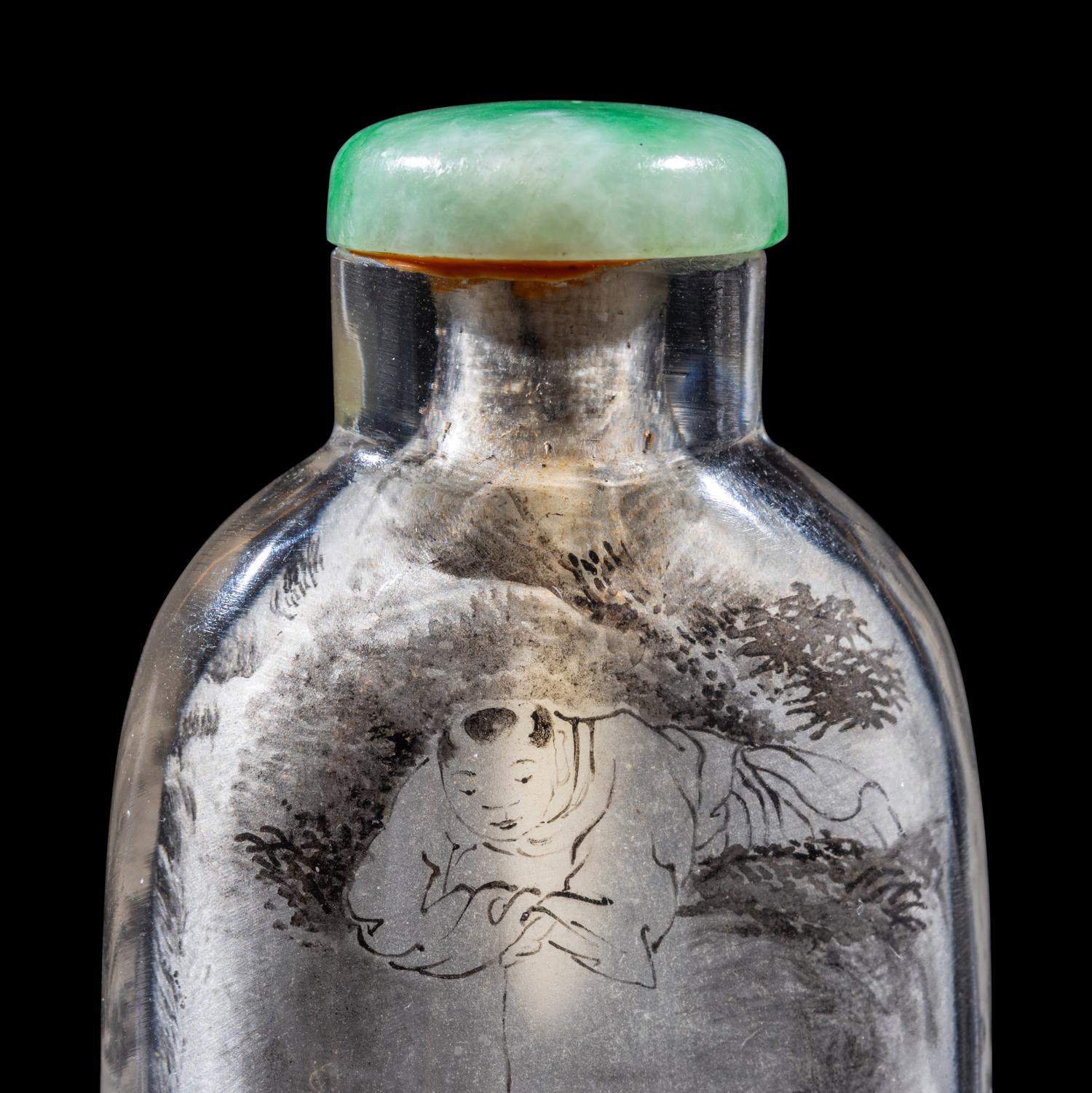 An Inside Painted Glass "Landscape" Snuff Bottle, Signed Ding Erzhong, dated winter of guiji year (1893)