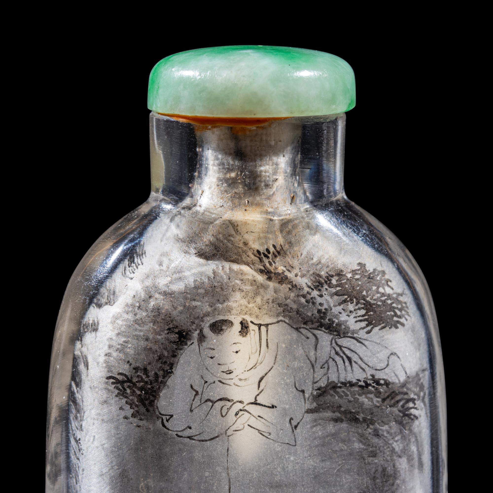 An Inside Painted Glass "Landscape" Snuff Bottle, Signed Ding Erzhong, dated winter of guiji year (1893)