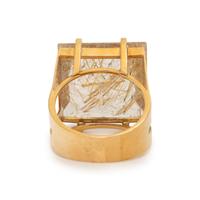 RUTILATED QUARTZ AND YELLOW GOLD RING