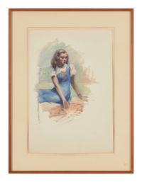 Woman in Blue Dress , 1924