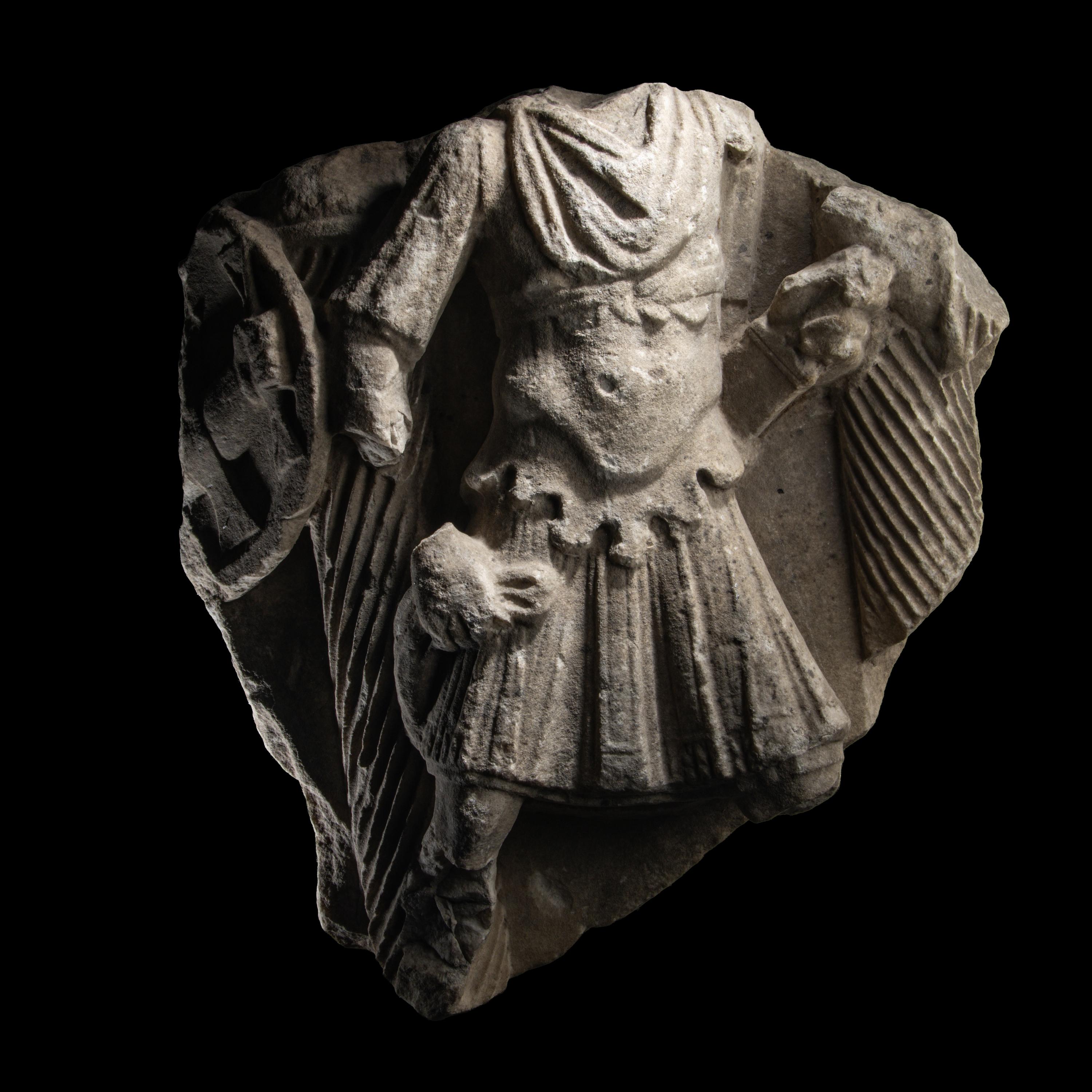 A Roman Marble Sarcophagus Fragment