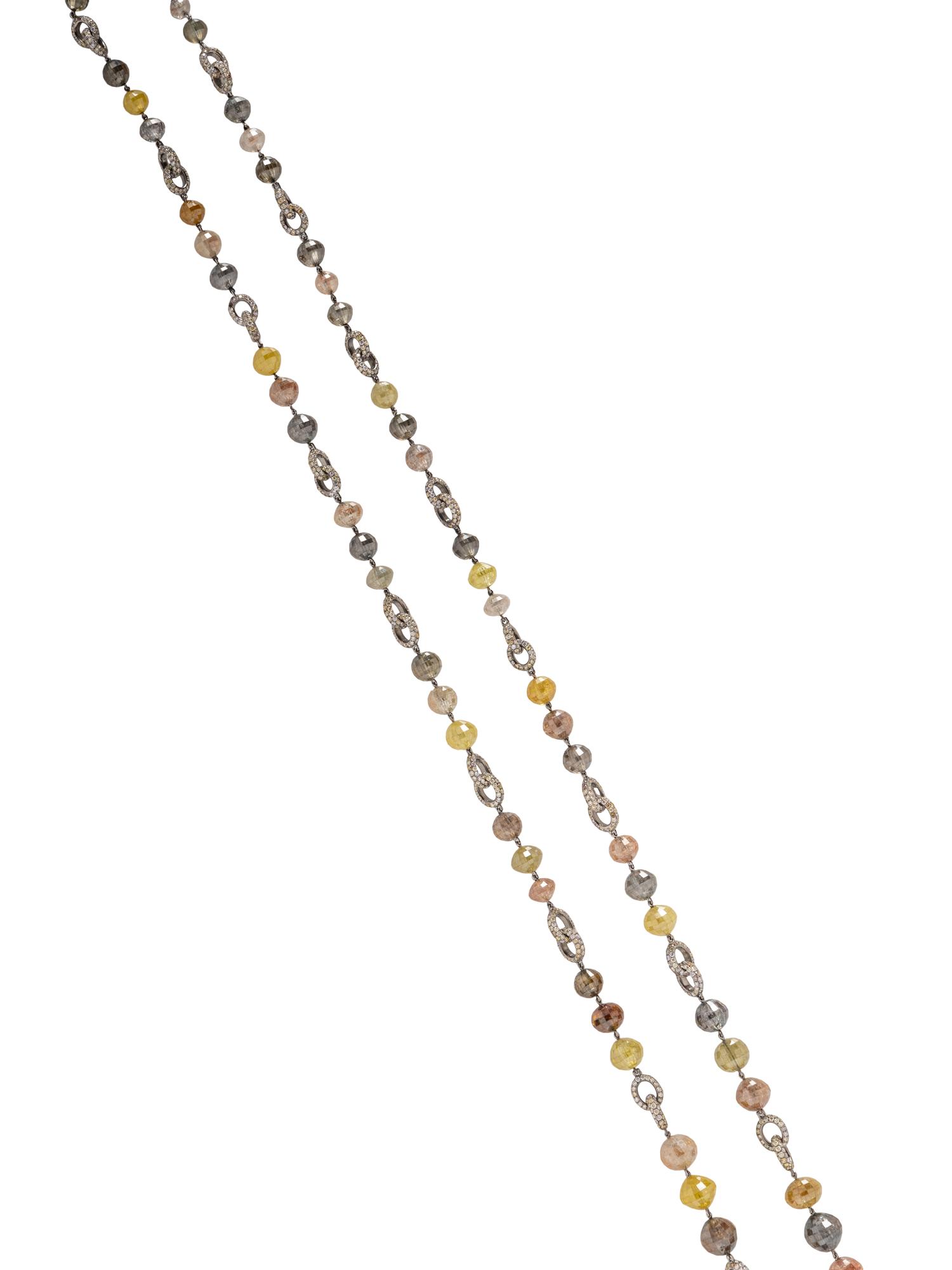 MULTICOLOR DIAMOND BEAD NECKLACE