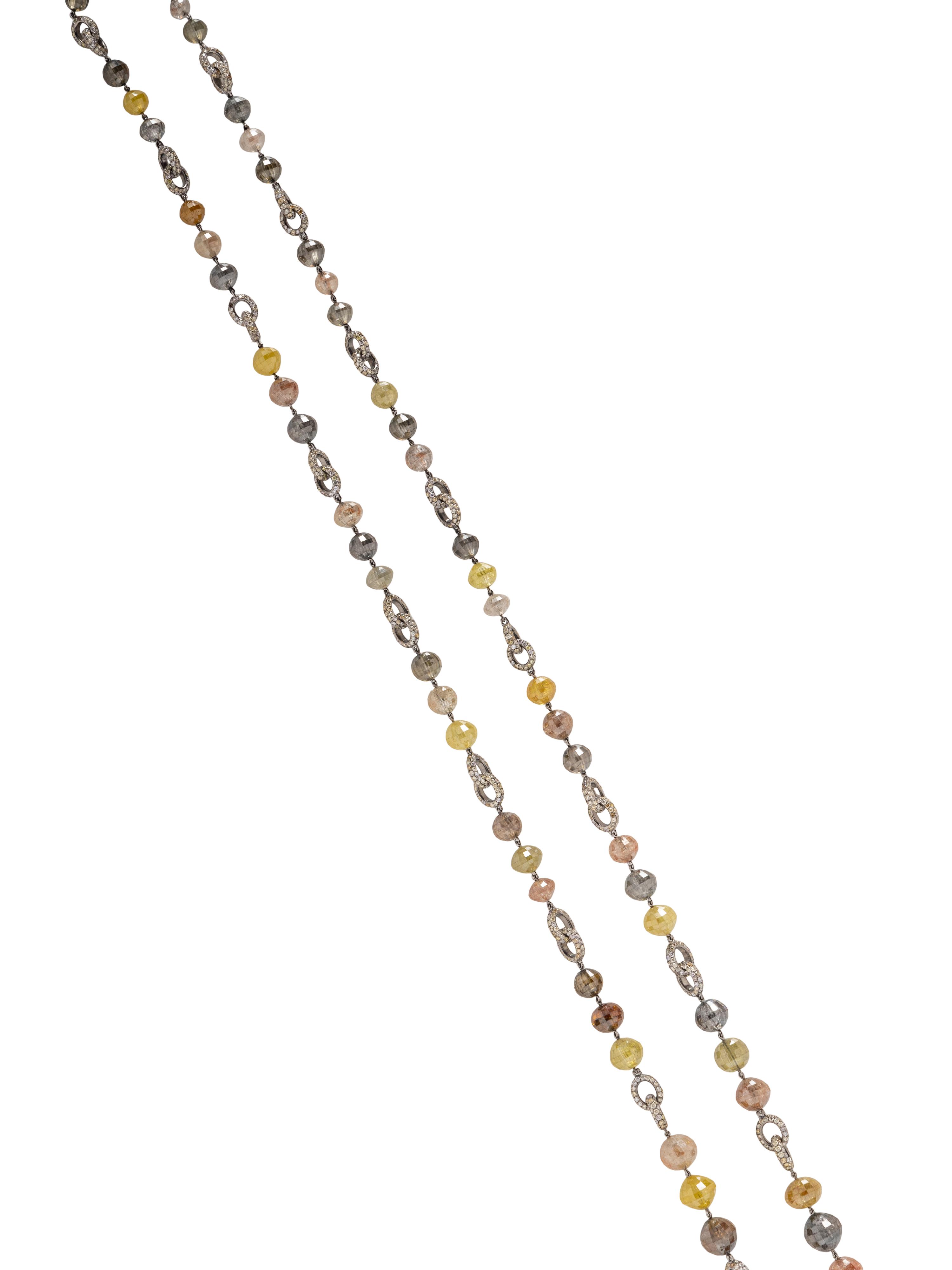 MULTICOLOR DIAMOND BEAD NECKLACE
