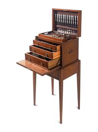 A Tiffany and Co. English King Silver Flatware Service in a Fitted Mahogany Chest