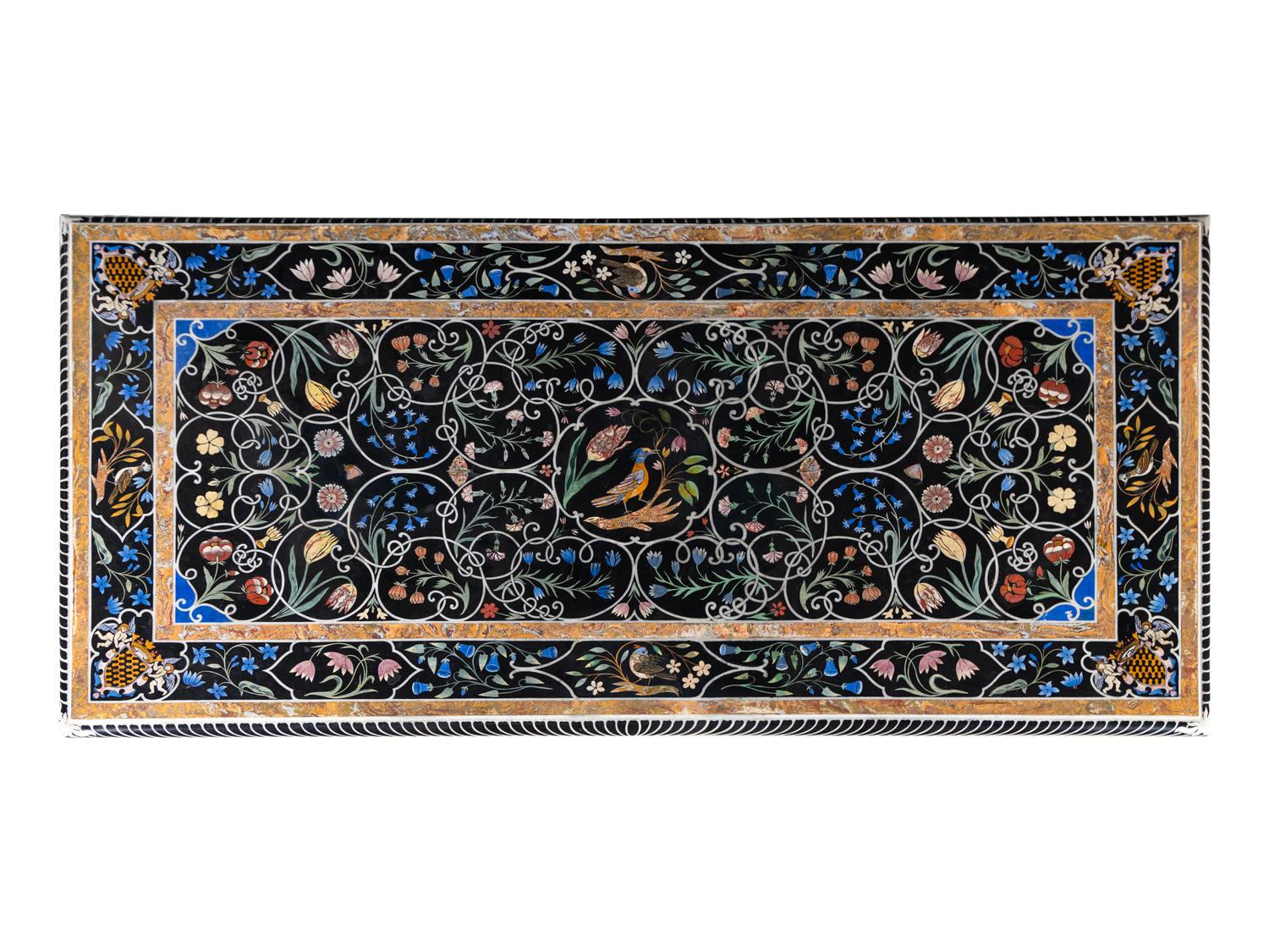 An Italian Scagliola and Iron Center Table
