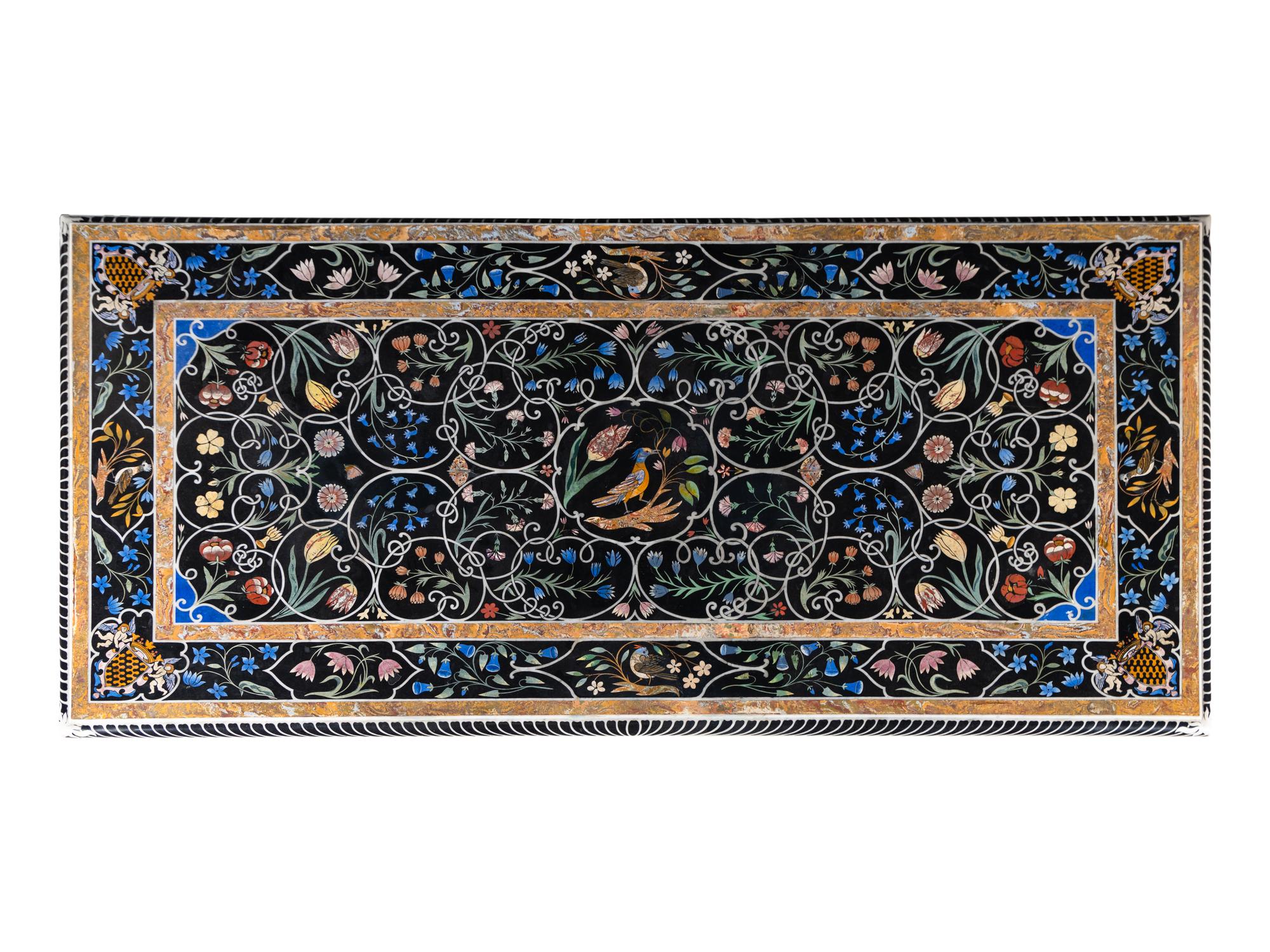 An Italian Scagliola and Iron Center Table